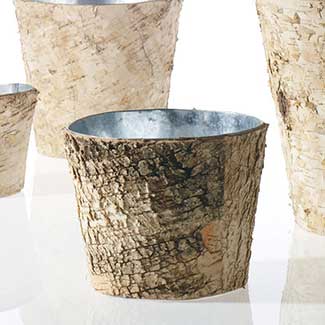 BIRCH POT W/ZINC 10.5"X 9.75"