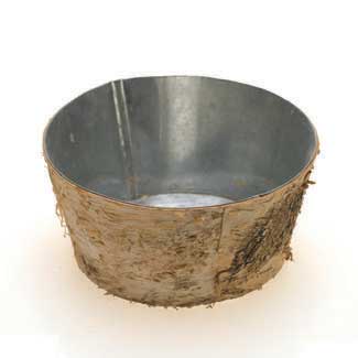 BIRCH PLANTER W/ ZINC 8"X 3.5"