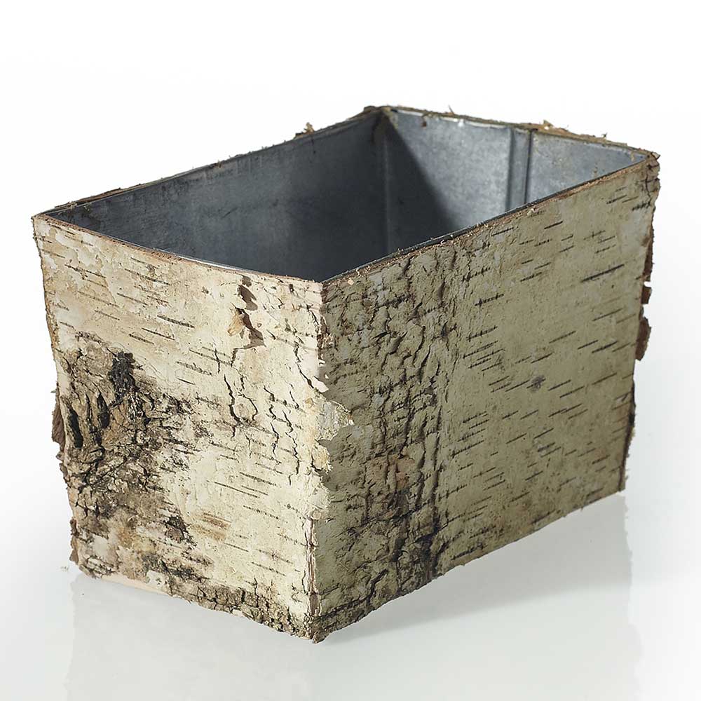 6.5"X4" ZINC BIRCH PLANTER
