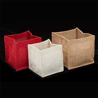 5" SQUARE JUTE VASE COVER