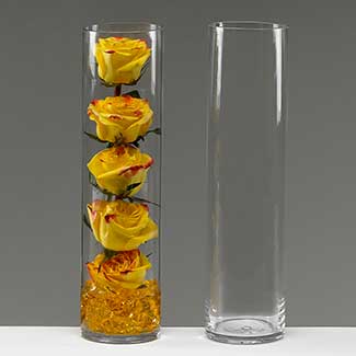GLASS   16" X 4" CYLINDER