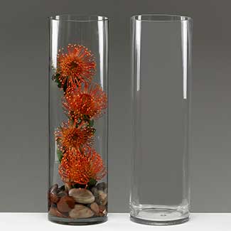 GLASS   20" X 6" VASE