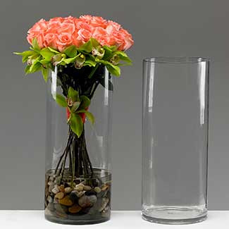 GLASS   17" CYLINDER,CLEAR