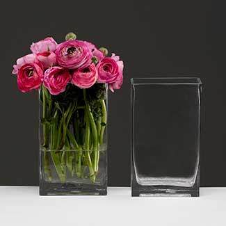 GLASS   8" X 4.75" X 2.25" VASE
