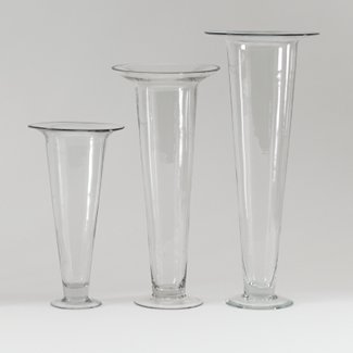 GLASS 28" X 6.5" TRUMPET VASE