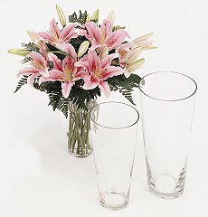 GLASS   14" X 6.75" FRENCH VASE