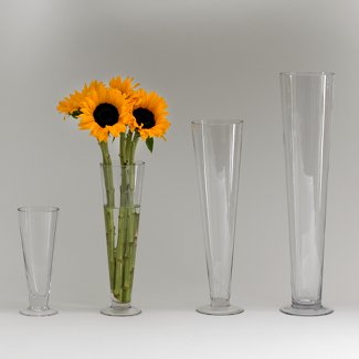 GLASS 30"X 6" TAPERED VASE