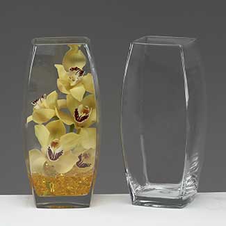 GLASS   11.25" X 3.5" VASE
