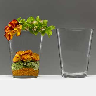 GLASS   14.75" X 11.5" X 5" VASE