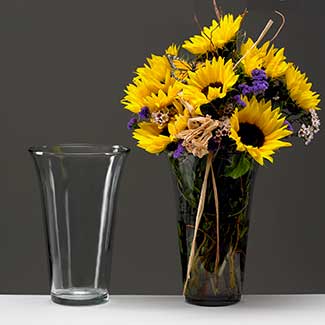 GLASS   12" X 7.5" FLARED VASE