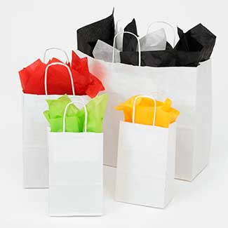 8" X 8" WHITE KRAFT BAGS