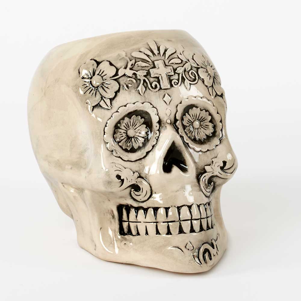 5.5" B/W CERAMIC SKULL