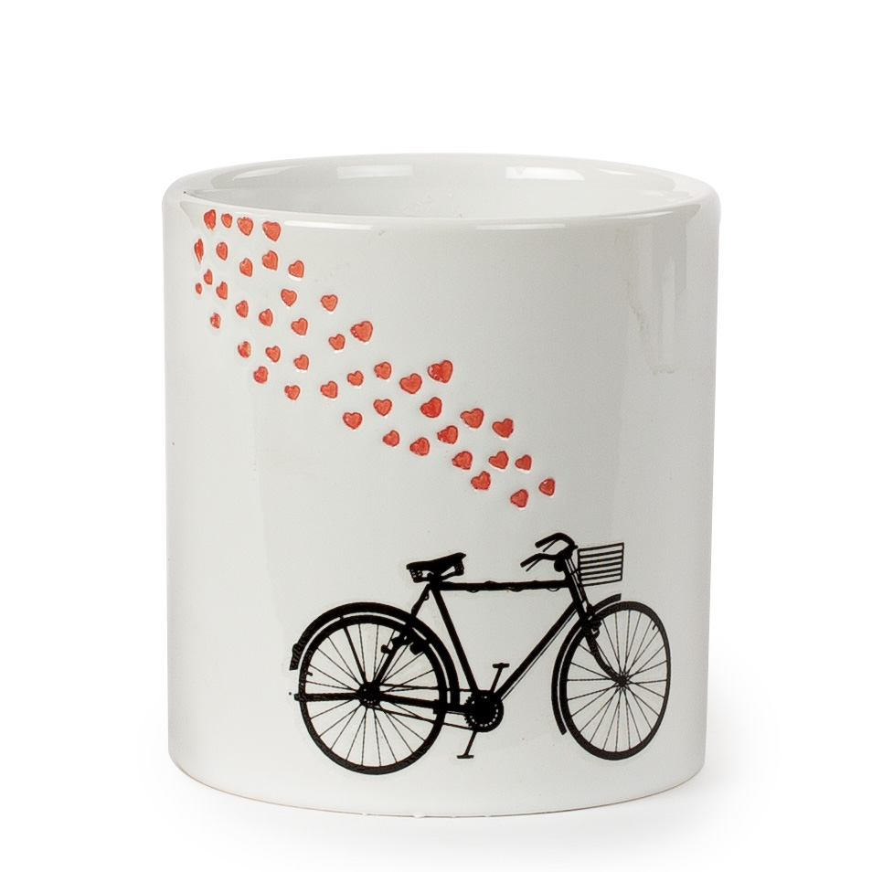 3.75" BICYCLE CERAMIC POT