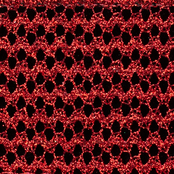 2 1/2" WIRED GLITTER NET,RED