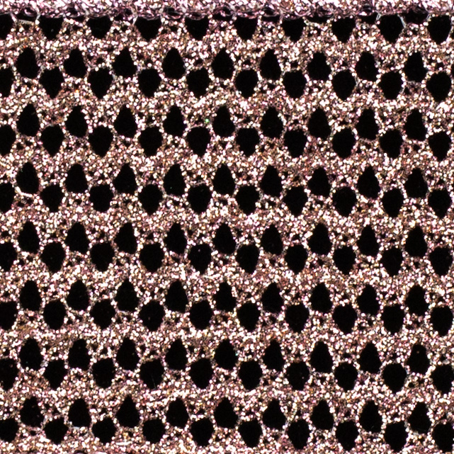 2 1/2" WIRED GLITTER NET,ROSE
