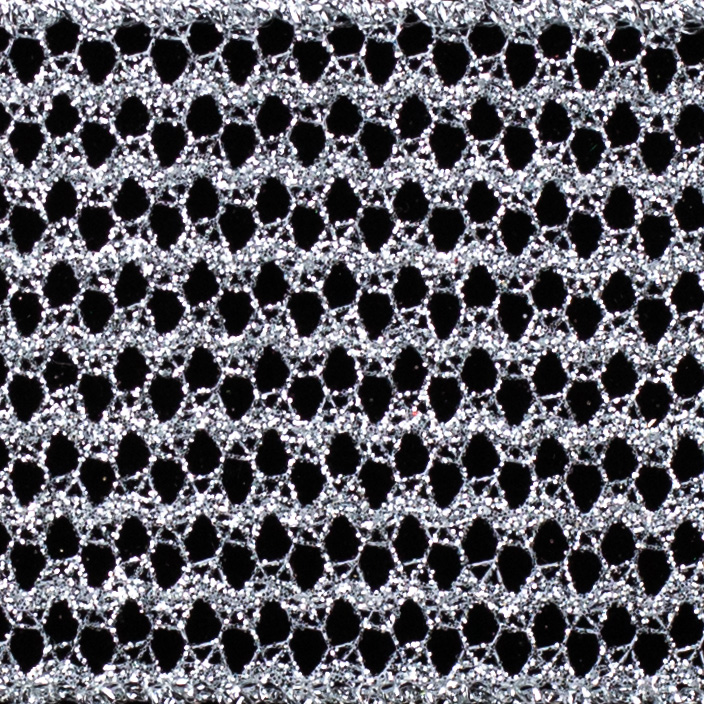 2 1/2" WIRED GLITTER NET,SILVER