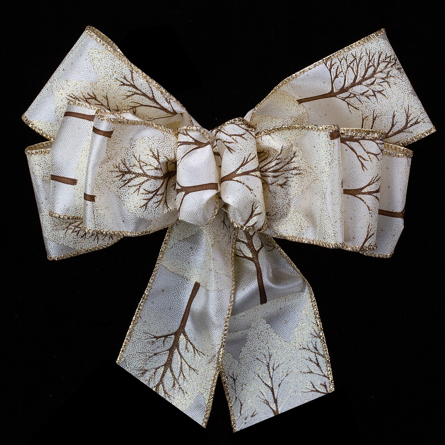 2 1/2" WIRED FROSTY FOREST RIBBON