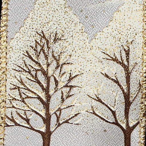2 1/2" WIRED FROSTY FOREST,GOLD
