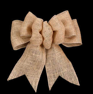 2 1/2" WIRED BURLAP,NATURAL RIBBON