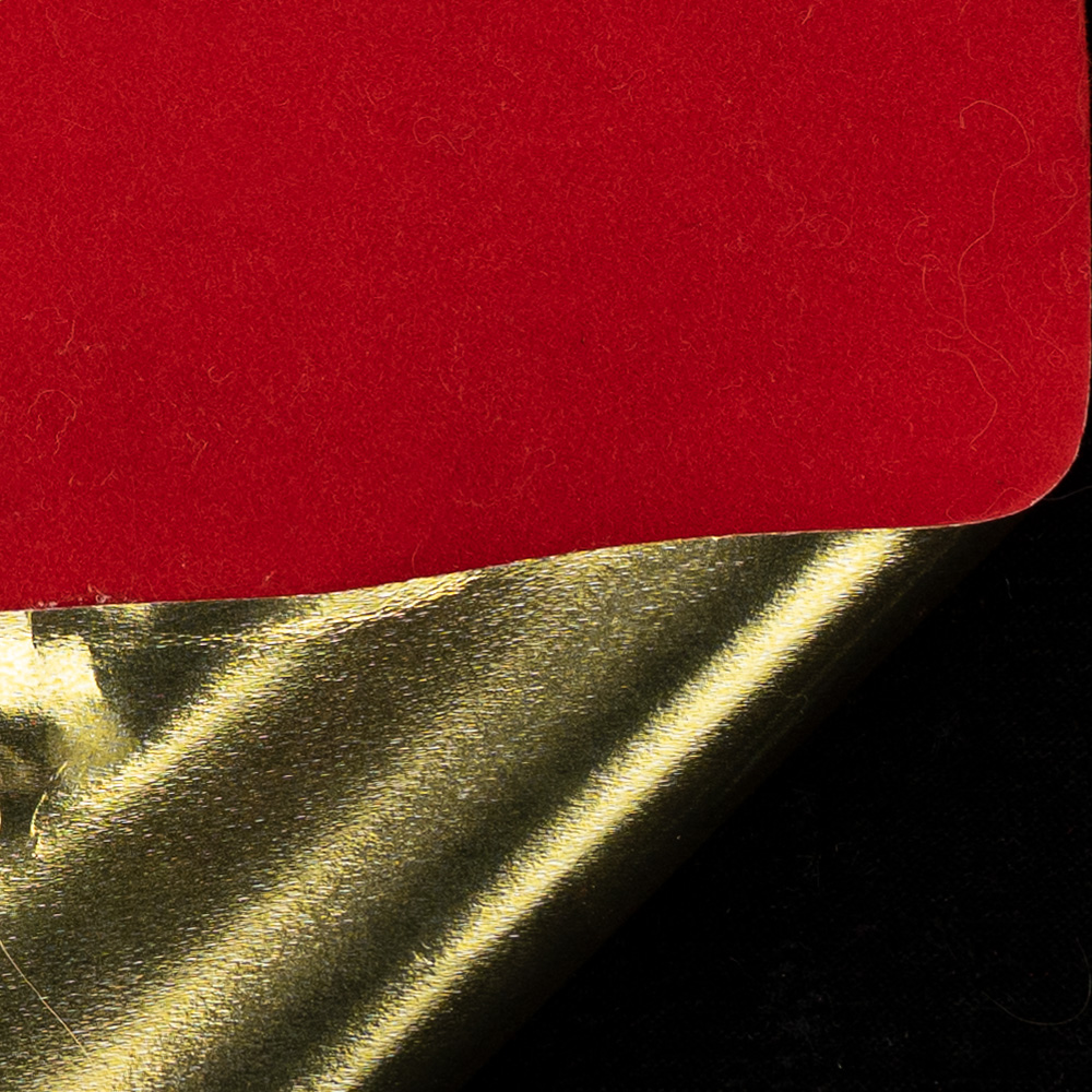 2 1/2" GOLD BACKED VELVET,RED