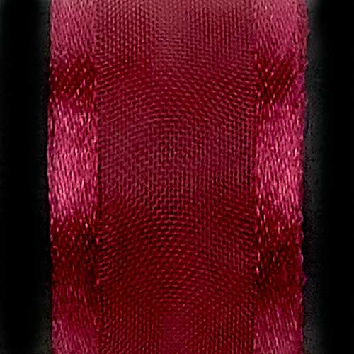 9/16" SATIN CHIFFON,     BURGUNDY