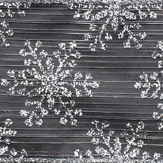 2 1/2" WIRED SNOWFLAKE,SILVER SHEER
