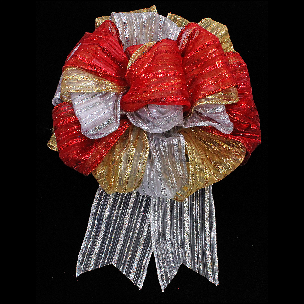 2 1/2" WIRED HOLIDAY STRIPE RIBBON