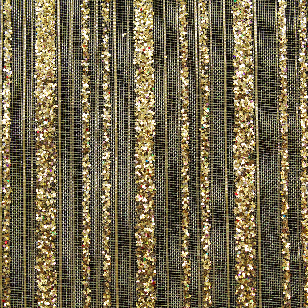 2 1/2" WIRED HOLIDAY STRIPE,GOLD