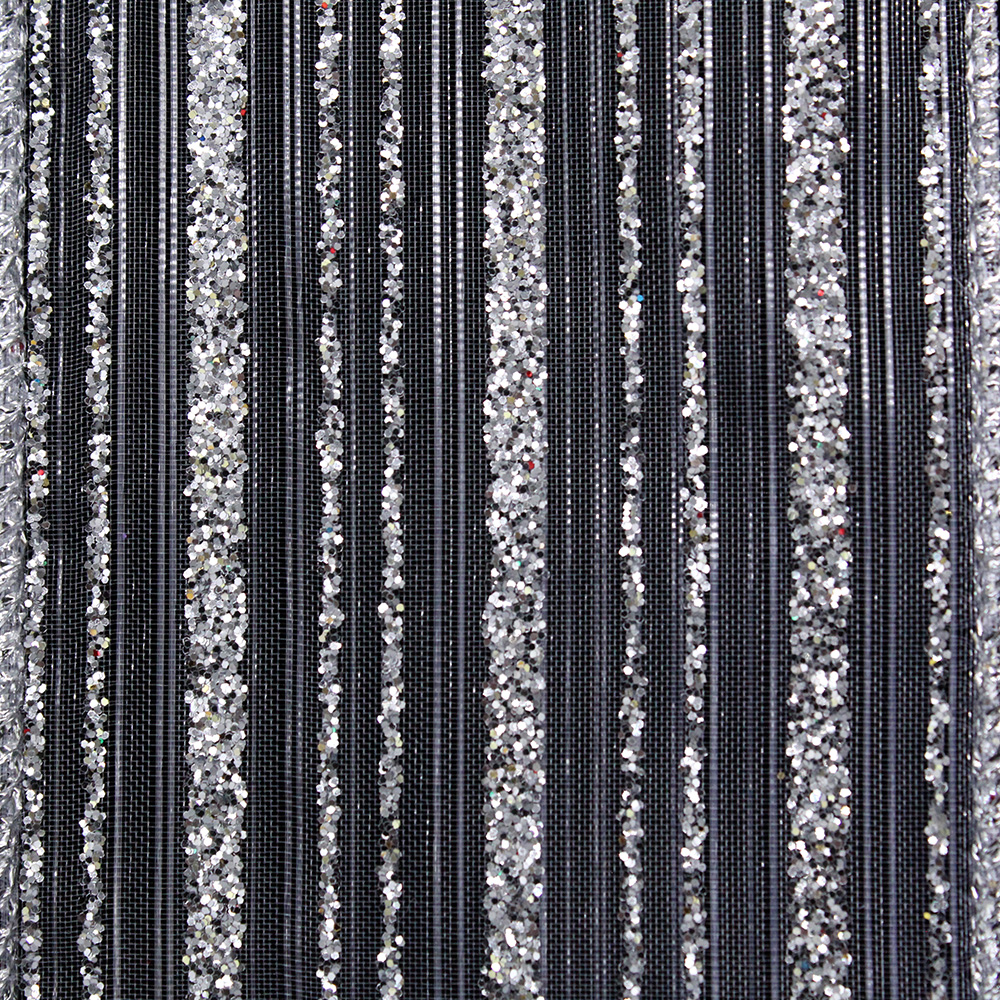 2 1/2" WIRED HOLIDAY STRIPE,SILVER