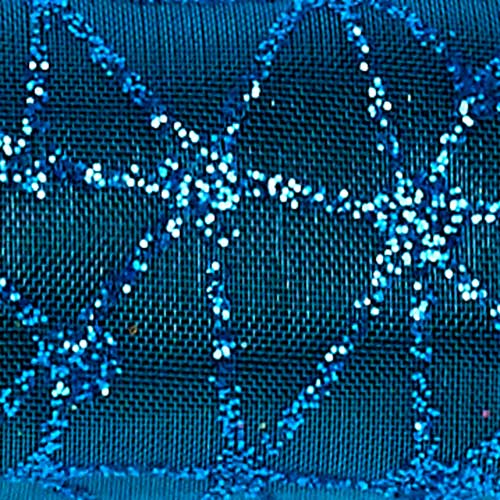1 3/8" WIRED CRACKLE SHEER,TURQ S