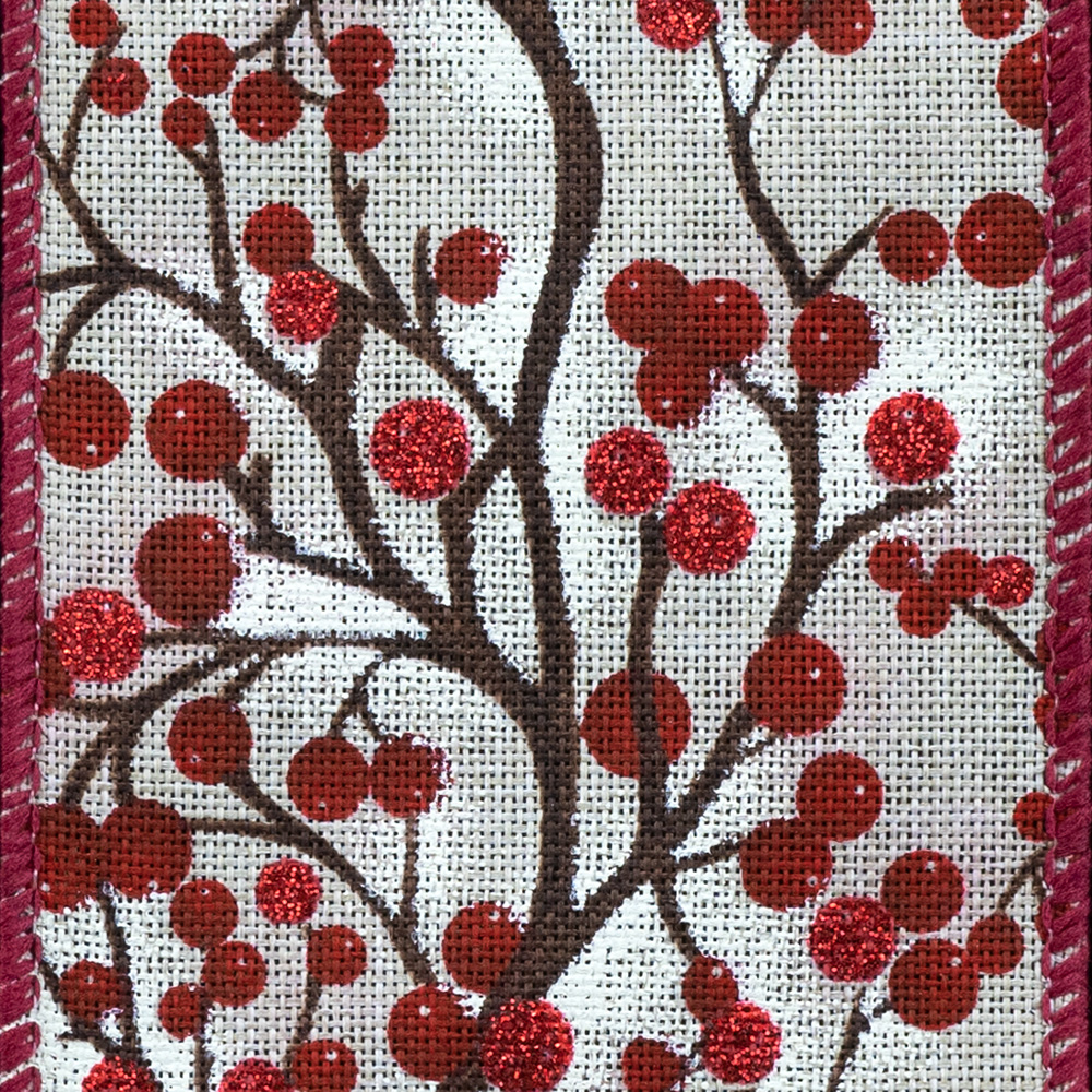 2 1/2" WIRED COUNTRY CHRISTMAS,       BERRIES