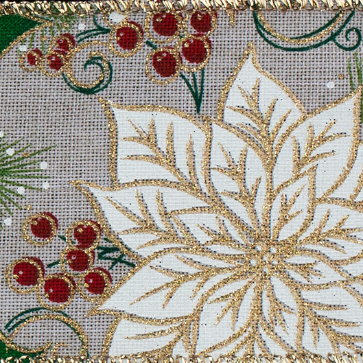 2 1/2" WIRED COUNTRY XMAS,POINSETTI