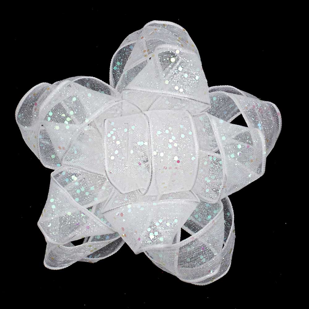 9/16" WIRED GLITTER SHEER RIBBON