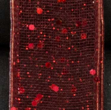 9/16" WIRED GLITTER SHEER,BURGUNDY