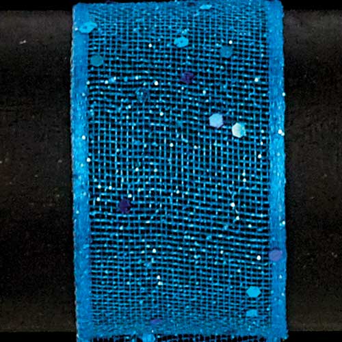 9/16" WIRED GLITTER SHEER,CARIBBEAN