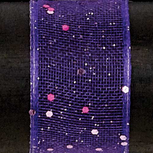 9/16" WIRED GLITTER SHEER,PURPLE
