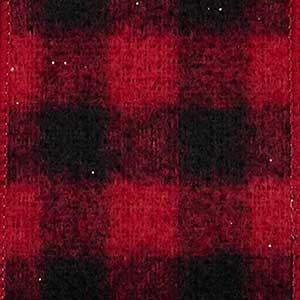 2 1/2" WIRED FELT BUFFALO,RED/BLACK