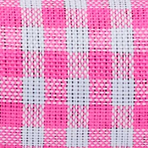 1 3/8" WIRED VINTAGE CHECK,HOT PINK