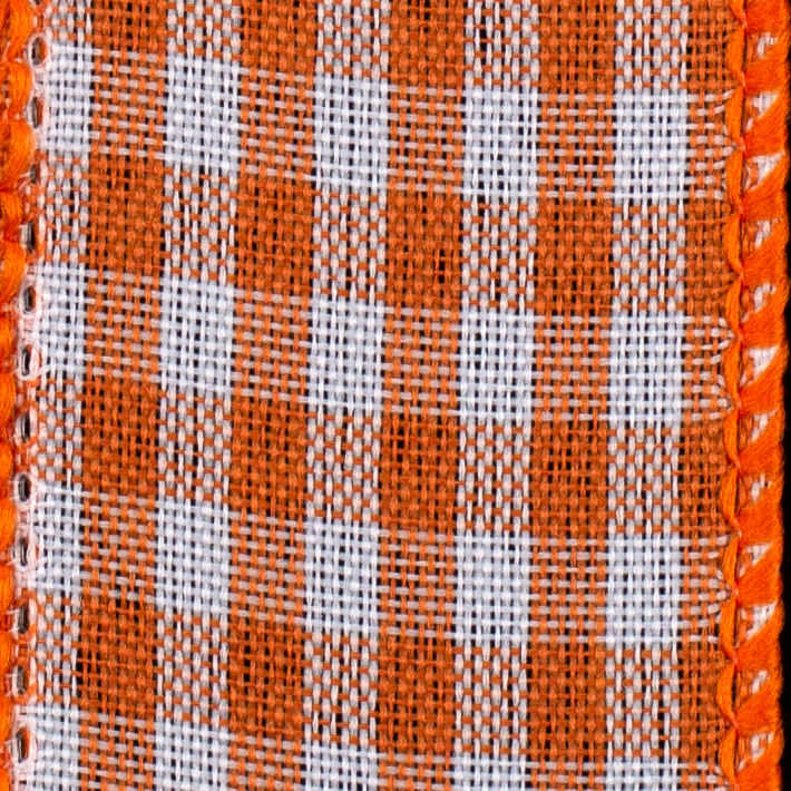 1 3/8" WIRED VINTAGE CHECK,ORANGE