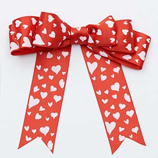 1 3/8" SATIN HEARTS RIBBON