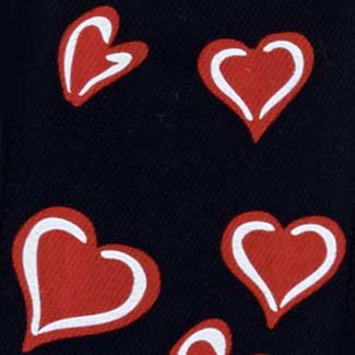 1 3/8" SATIN HEARTS,BLACK