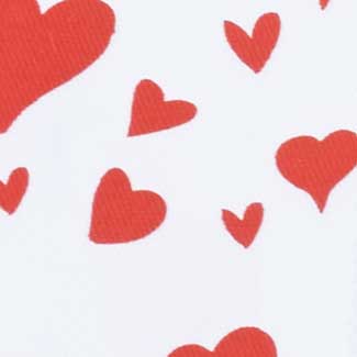 1 3/8" SATIN HEARTS,WHITE/RED