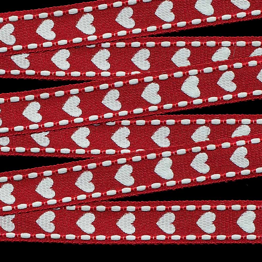 3/8" GROSGRAIN HEARTS,RED