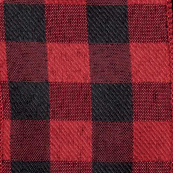 2 1/2" WIRED BUFFALO PLAID,RED/BLK