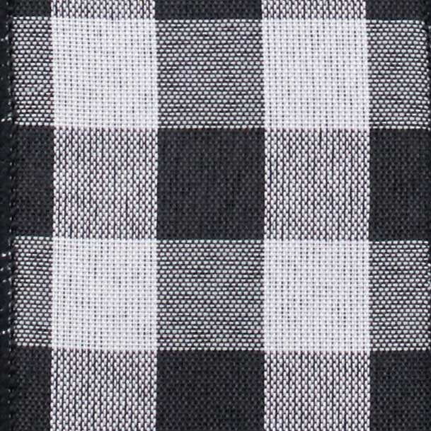 2 1/2" WIRED BUFFALO PLAID,WHT/BLK