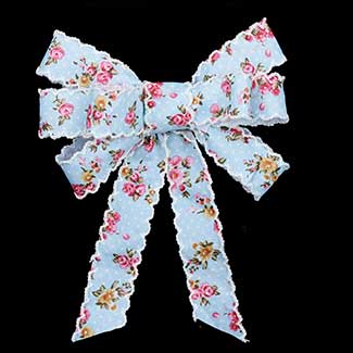 7/8" SCALLOP EDGED FLORAL RIBBON