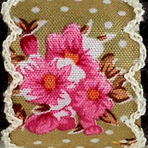 7/8" SCALLOPED FLORAL,CELADON