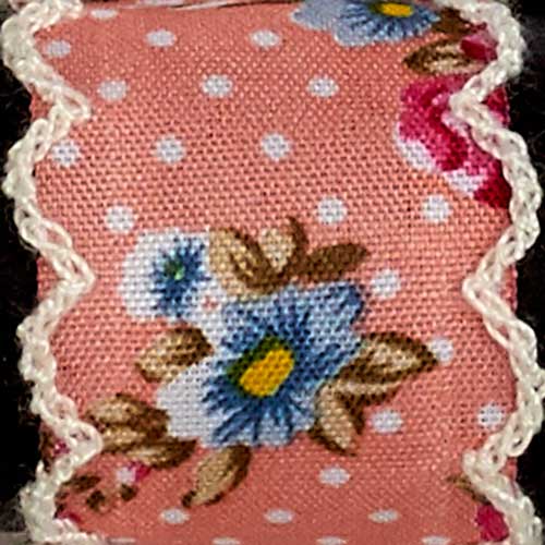 7/8" SCALLOPED FLORAL,PINK