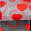 2 1/2" WIRED LOTS OF HEARTS,WHITE