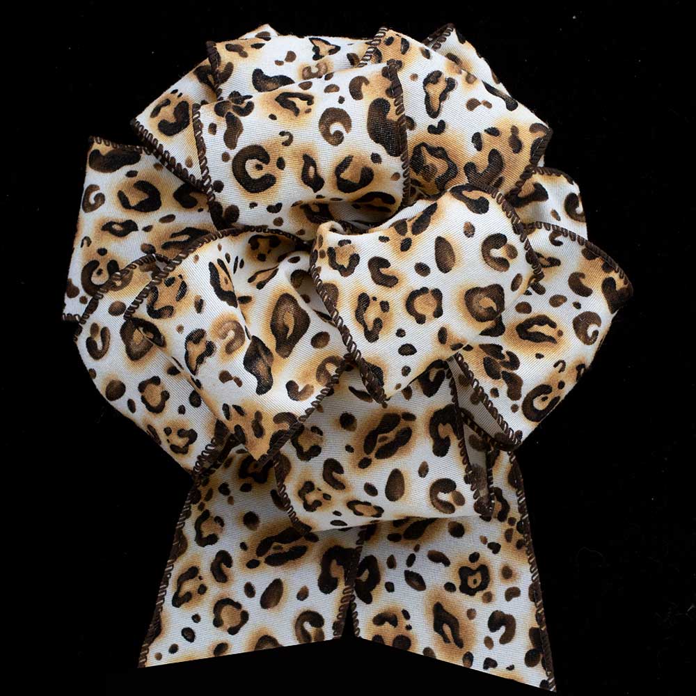 2 1/2" WIRED CANVAS CHEETAH RIBBON